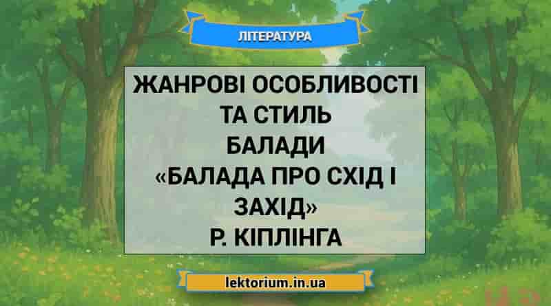 Жанрові особливості та стиль балади «Балада про схід і захід» Р. Кіплінга