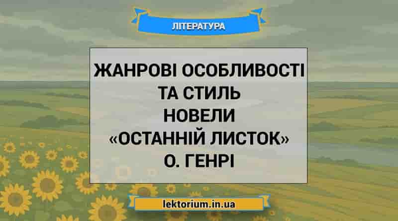 Жанрові особливості та стиль новели «Останній листок» О. Генрі