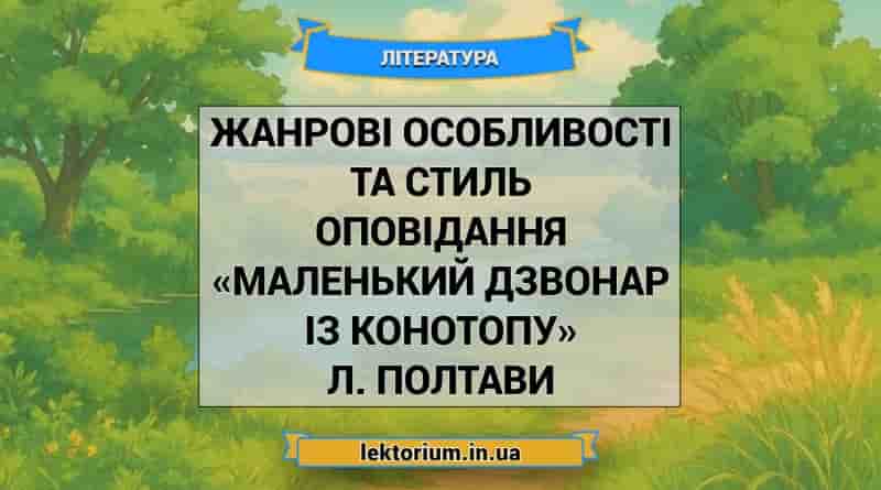Жанрові особливості та стиль оповідання «Маленький дзвонар із Конотопу» Л. Полтави