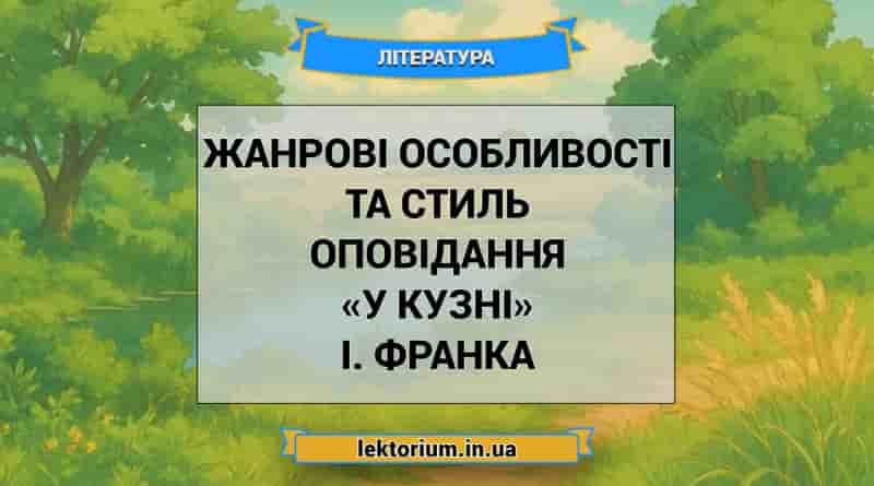 Жанрові особливості та стиль оповідання «У кузні» І. Франка
