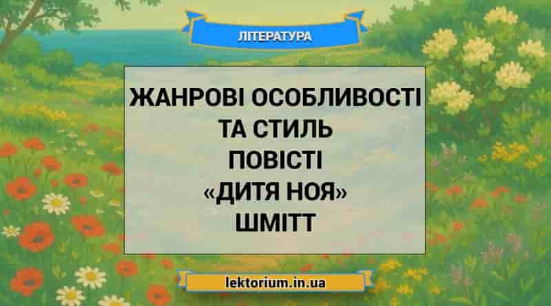 Жанрові особливості та стиль повісті «Дитя Ноя» Шмітт