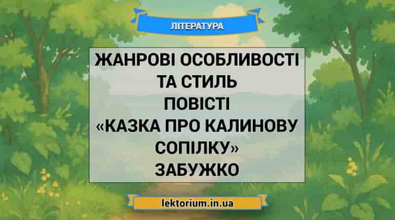 Жанрові особливості та стиль повісті «Казка про калинову сопілку» Забужко