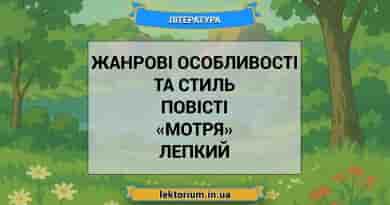 Жанрові особливості та стиль повісті «Мотря» Лепкий