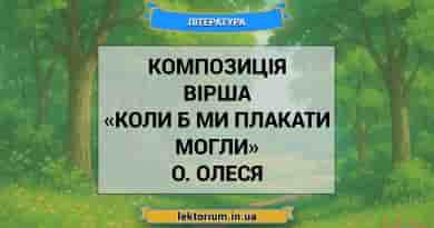 Композиція вірша «Коли б ми плакати могли» О. Олеся