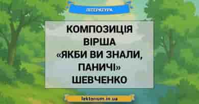 Композиція вірша «Якби ви знали, паничі» Шевченко