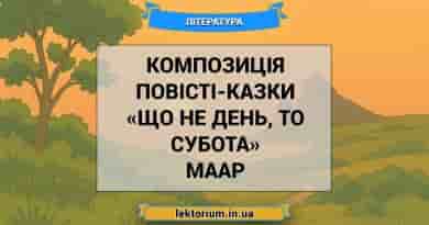 Композиція повісті-казки «Що не день, то субота» Маар