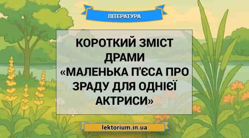Короткий зміст драми «Маленька п'єса про зраду для однієї актриси»