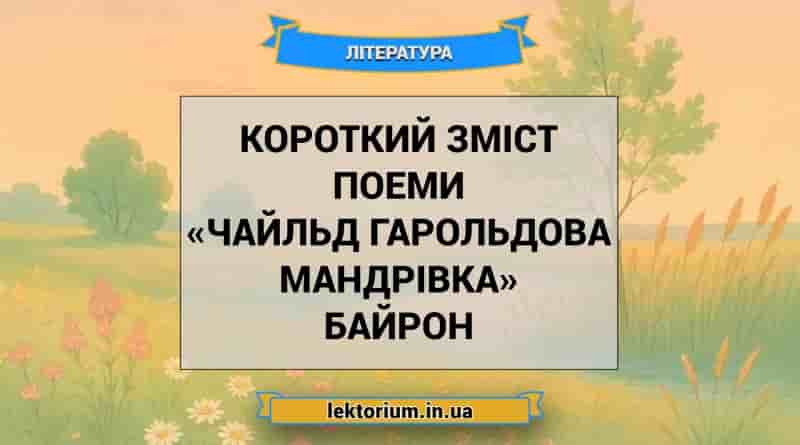 Короткий зміст поеми «Чайльд Гарольдова мандрівка» Байрон