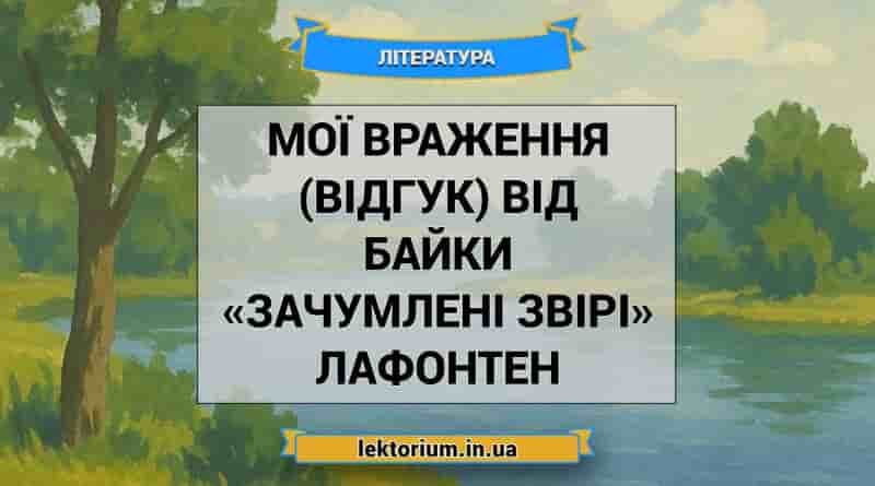 Мої враження (відгук) від байки «Зачумлені звірі» Лафонтен