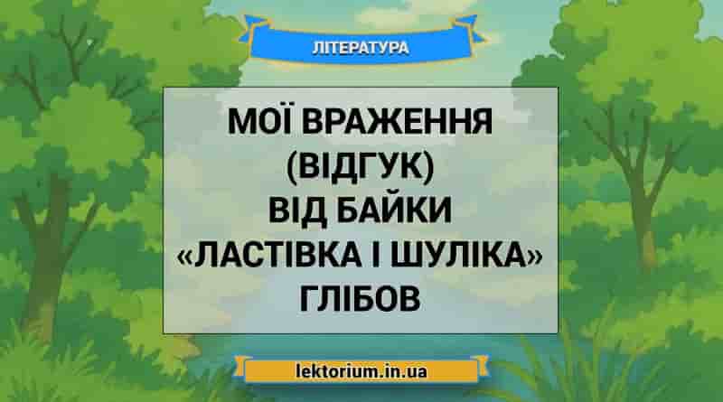 Мої враження (відгук) від байки «Ластівка і Шуліка» Глібов
