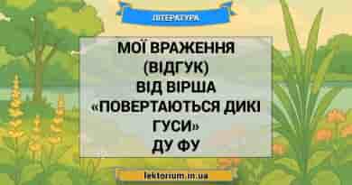 Мої враження (відгук) від вірша «Повертаються дикі гуси» Ду Фу