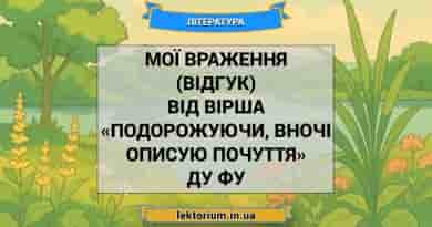 Мої враження (відгук) від вірша «Подорожуючи, вночі описую почуття» Ду Фу
