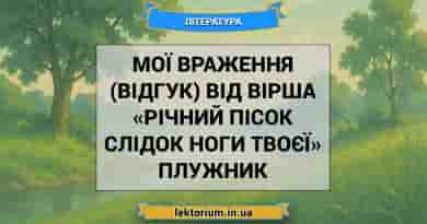 Мої враження (відгук) від вірша «Річний пісок слідок ноги твоєї» Плужник