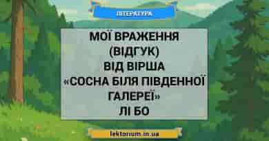 Мої враження (відгук) від вірша «Сосна біля південної галереї» Лі Бо