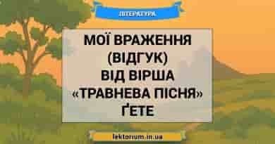 Мої враження (відгук) від вірша «Травнева пісня» Ґете