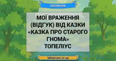 Мої враження (відгук) від казки «Казка про старого гнома» Топеліус