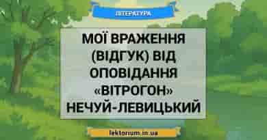 Мої враження (відгук) від оповідання «Вітрогон» Нечуй-Левицький