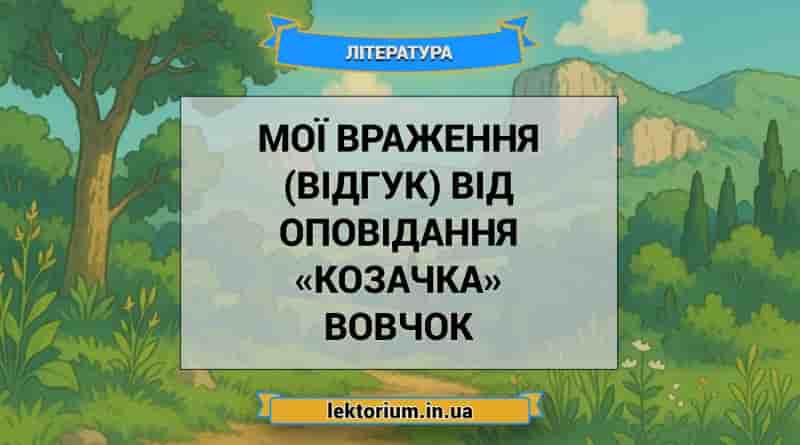 Мої враження (відгук) від оповідання «Козачка» Вовчок
