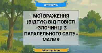 Мої враження (відгук) від повісті «Злочинці з паралельного світу» Малик