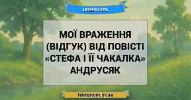 Мої враження (відгук) від повісті «Стефа і її Чакалка» Андрусяк