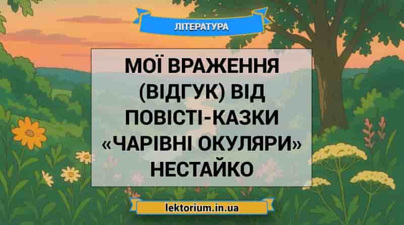 Мої враження (відгук) від повісті-казки «Чарівні окуляри» Нестайко
