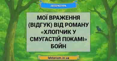 Мої враження (відгук) від роману «Хлопчик у смугастій піжамі» Бойн