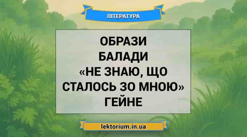 Образи балади «Не знаю, що сталось зо мною» Гейне