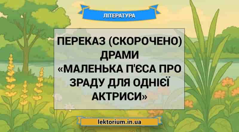 Переказ (скорочено) драми «Маленька п'єса про зраду для однієї актриси»