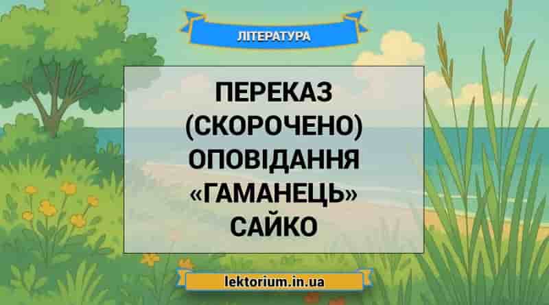 Переказ (скорочено) оповідання «Гаманець» Сайко