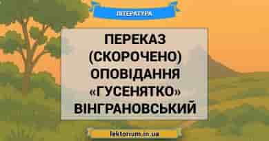 Переказ (скорочено) оповідання «Гусенятко» Вінграновський