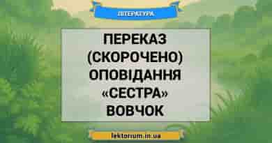 Переказ (скорочено) оповідання «Сестра» Вовчок
