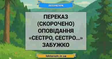 Переказ (скорочено) оповідання «Сестро, сестро…» Забужко