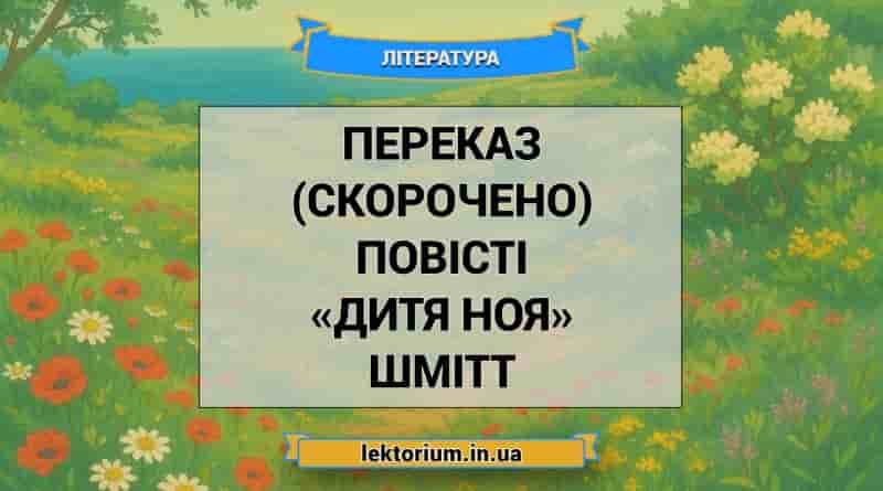 Переказ (скорочено) повісті «Дитя Ноя» Шмітт