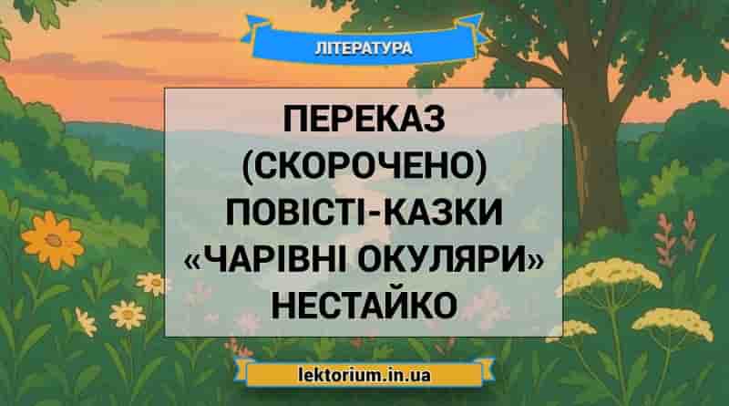 Переказ (скорочено) повісті-казки «Чарівні окуляри» Нестайко
