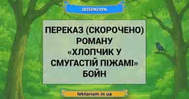 Переказ (скорочено) роману «Хлопчик у смугастій піжамі» Бойн