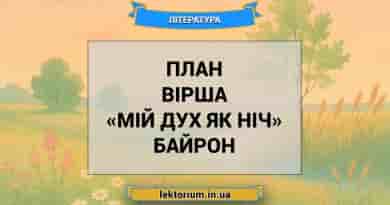 План вірша «Мій дух як ніч» Байрон