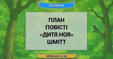 План повісті «Дитя Ноя» Шмітт