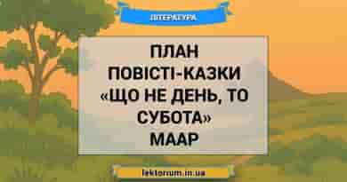 План повісті-казки «Що не день, то субота» Маар
