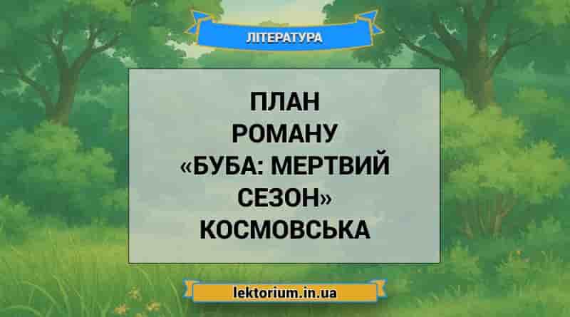 План роману «Буба_ мертвий сезон» Космовська