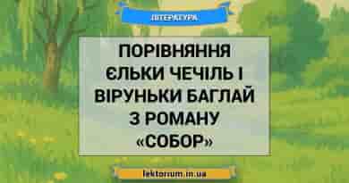 Порівняння Єльки Чечіль і Віруньки Баглай з роману «Собор»