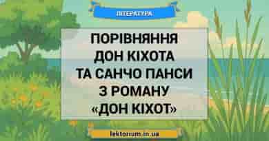 Порівняння Дон Кіхота та Санчо Панси з роману «Дон Кіхот»