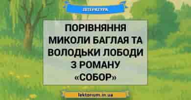 Порівняння Миколи Баглая та Володьки Лободи з роману «Собор»
