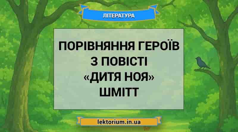 Порівняння героїв з повісті «Дитя Ноя» Шмітт