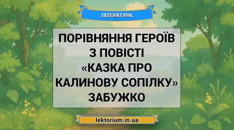 Порівняння героїв з повісті «Казка про калинову сопілку» Забужко