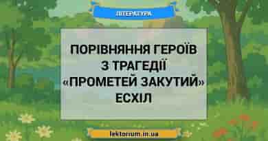 Порівняння героїв з трагедії «Прометей закутий» Есхіл