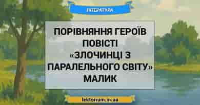 Порівняння героїв повісті «Злочинці з паралельного світу» Малик