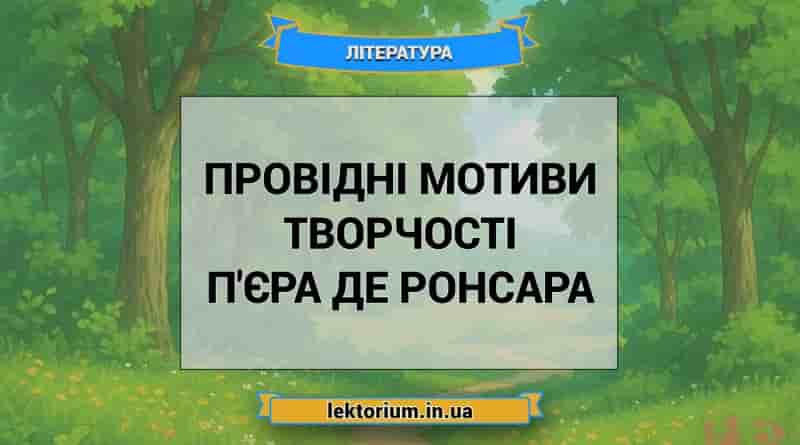 Провідні мотиви творчості П'єра де Ронсара