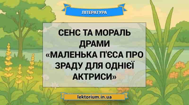 Сенс та мораль драми «Маленька п'єса про зраду для однієї актриси»