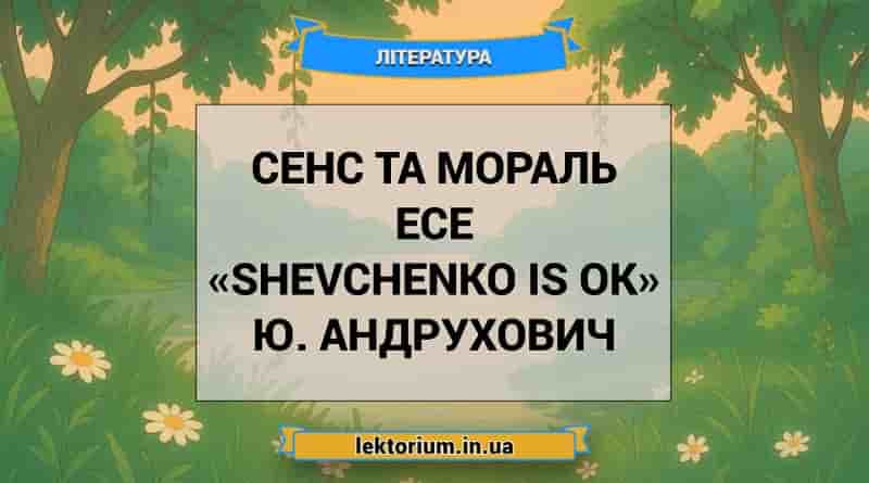 Сенс та мораль есе «Shevchenko is OK» Ю. Андрухович