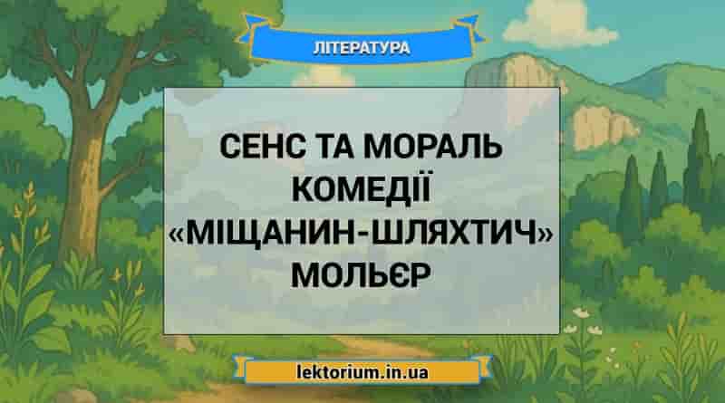 Сенс та мораль комедії «Міщанин-шляхтич» Мольєр